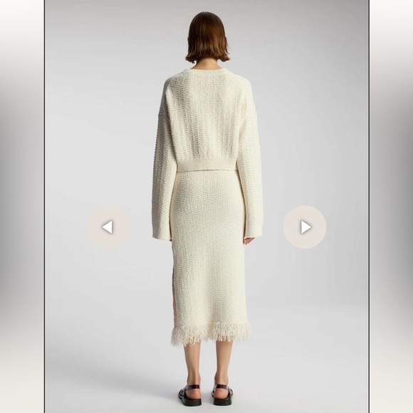 A.L.C Reese Pullover Sweater Medium Cream Beige Textured Neutral Wide Sleeve - Picture 10 of 12